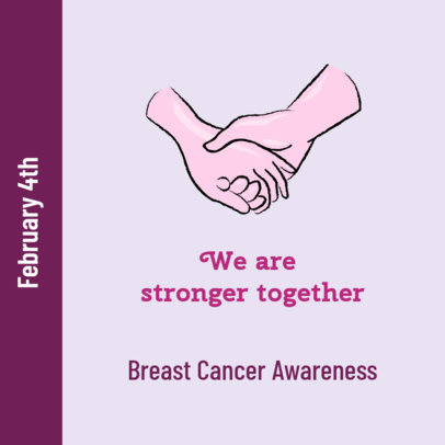 Instagram Post Maker with a Support Message for Fight Against Cancer