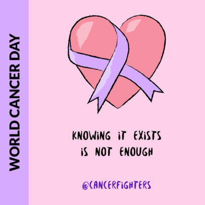Instagram Post Creator with a Quote for World Cancer Day