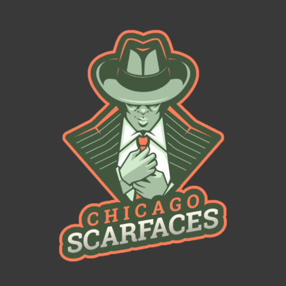 Gaming Logo Creator Featuring a Mafia Gangster Character