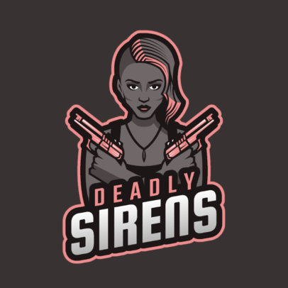 Free Fire-Inspired Logo Maker Featuring an Armed Woman Character