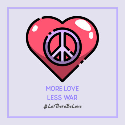 Peace-Themed Facebook Post Creator with a Heart Graphic and a Quote