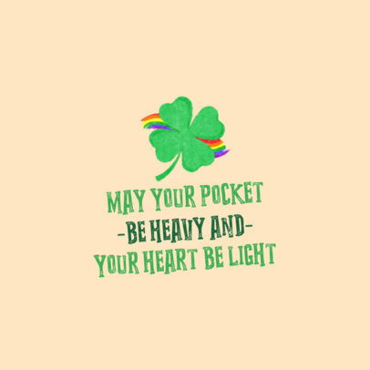 St. Patrick's Day Facebook Post Generator with a Lucky Four-Leaf Clover Graphic