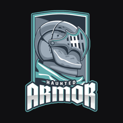 Logo Template Featuring a Medieval Soldier with a Haunted Armor