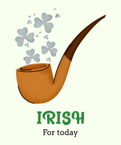 T-Shirt Desing Creator Feauring an Irish Smoking Pipe 2167g