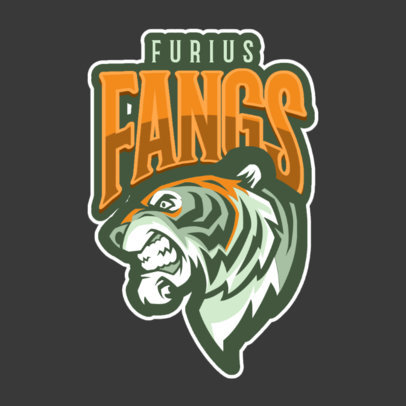 Mascot Logo Maker Featuring a Furious Tiger