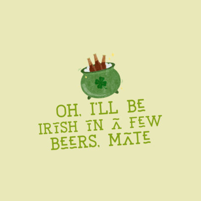 St. Patrick's Day Facebook Post Template with a Lucky Pot Clipart