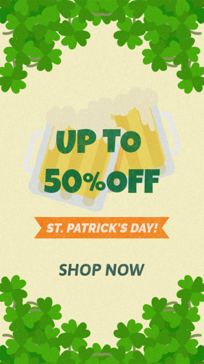 Instagram Story Maker for a Saint Patrick's Day Discount Announcement