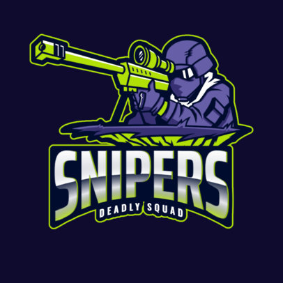 Online Logo Generator for a Gaming Squad Featuring a Sniper Illustration