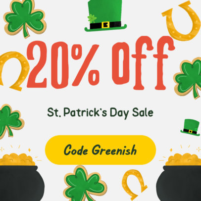 Instagram Post Template for a St. Patrick's Day Sale Post 