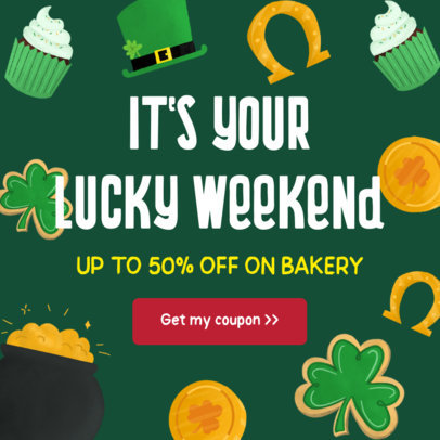 Instagram Post Maker for a Lucky Coupon for Saint Patrick's Day