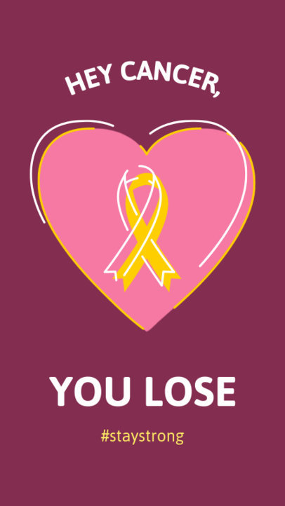 Cancer Awareness-Themed Instagram Story Maker with a Ribbon Clipart 