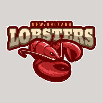 Mascot Logo Maker for a Sports Team Featuring a Lobster Clipart