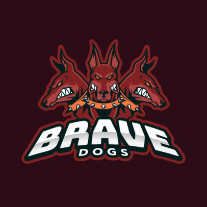 Logo Maker for a Gaming Squad Featuring Three Aggressive Dogs 383dd-2280