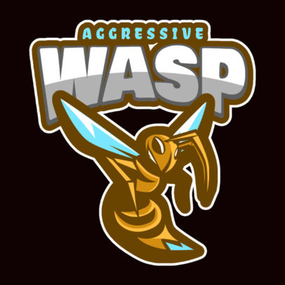 Mascot Logo Template with an Aggressive Wasp Illustration
