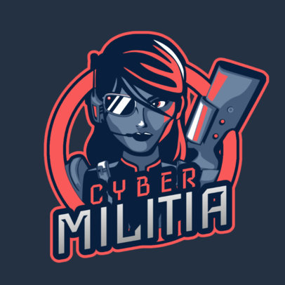 Free Fire-Allusive Logo Creator Featuring a Female Cyber-Soldier