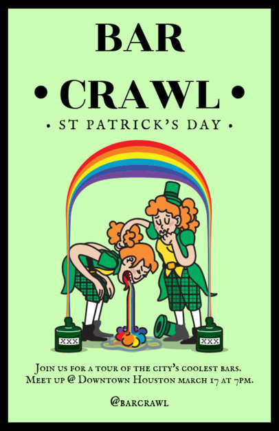 Online Flyer Maker for a Pub Crawl on Saint Patrick's Day 