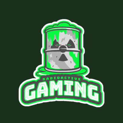 Gaming Logo Template Featuring a Radioactive Barrel