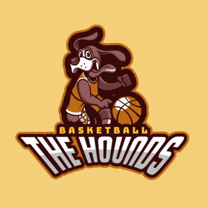 Basketball Team Logo Maker Featuring a Dog Cartoon 