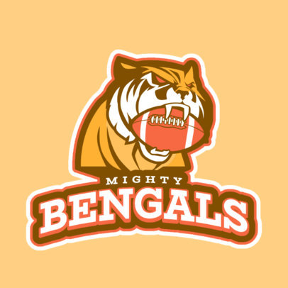 Sports Logo Creator Featuring a Tiger with a Football Ball 