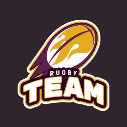 Sports Logo Template for a Rugby Team with a Flaming Ball