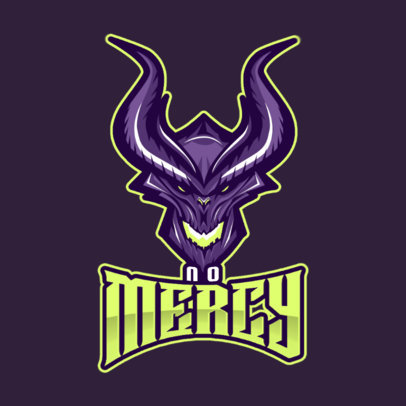 Gaming Logo Template Featuring a Horned Devil Graphic