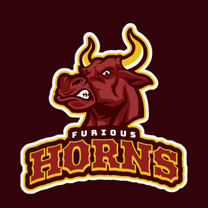 Logo Creator with an Aggressive Bull Clipart for a Sports Team