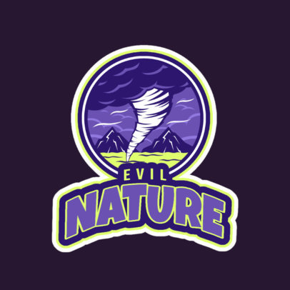 Sports Logo Template Featuring a Tornado Clipart