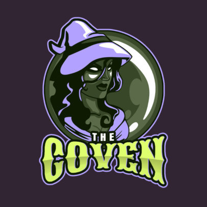 Logo Maker for a Gaming Team Featuring a Witch Graphic