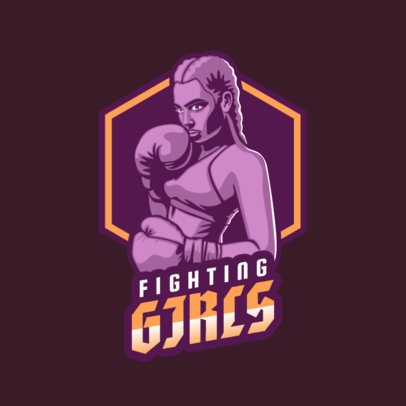 Gaming Logo Maker for an eSports Team Featuring a Female Boxer Graphic