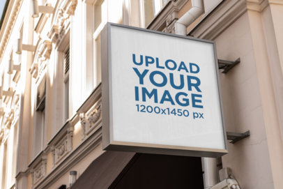 Mockup of a Customizable Square Sign 