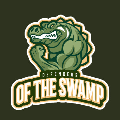 Sports Logo Template Featuring a Muscled Reptile Character