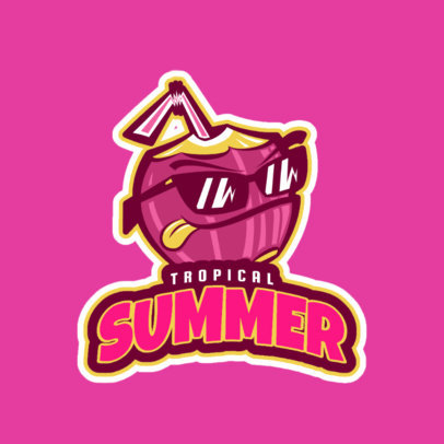 Sports Logo Template Featuring a Tropical Coconut Character