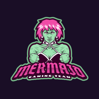 Online Logo Template for Gamers with an Aquatic Monster Clipart