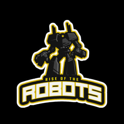 Gaming Logo Template Featuring a Giant Robot Illustration