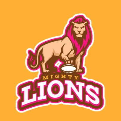 Sports Logo Maker Featuring a Lion with a Football Ball 