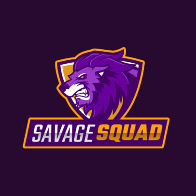 Logo Maker for a Gaming Squad with an Angry Lion Clipart