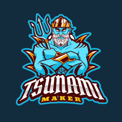 Gaming Logo Creator with an Illustration of Poseidon