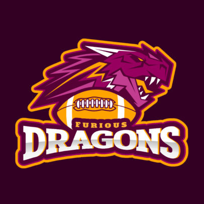 Football Logo Maker Featuring a Furious Dragon