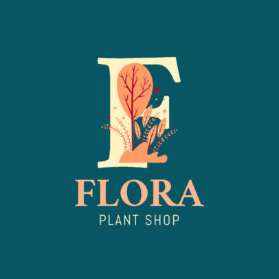 Plant Shop Logo Maker Featuring Botanical Alphabet Letters