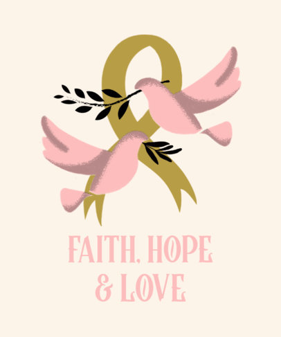 Cancer Awareness T-Shirt Design Maker with a White Ribbon