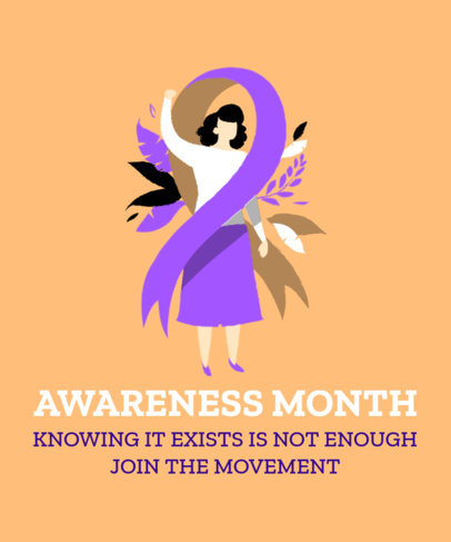 Cancer Awareness T-Shirt Design Maker with a Powerful Woman Graphic