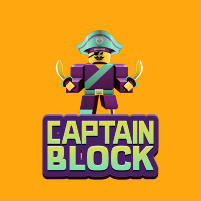 Gaming Logo Maker Featuring a Pirate Character Inspired by Roblox 2878a