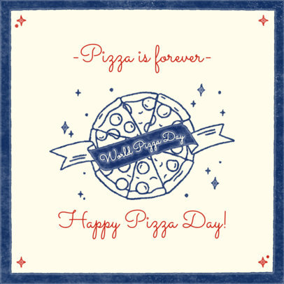 Instagram Post Template for a Pizza Day Announcement 