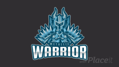 Animated Gaming Logo Template Featuring a Medieval Warrior in a Metal Armor