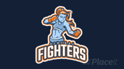 Animated Gaming Logo Maker for an eSports Team with a Female Boxer
