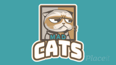 Gaming Logo Generator Featuring an Animated Mad Cat Illustration