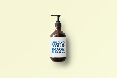 Dispenser Bottle Mockup Featuring a Solid Color Backdrop 2390-el1