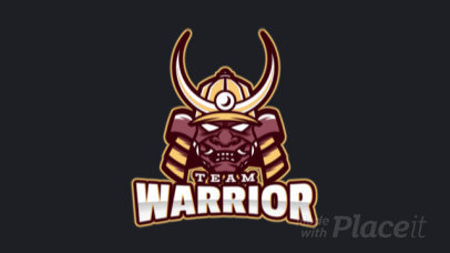 Animated Gaming Logo Template Featuring an Ancient Warrior's Face