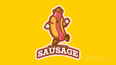 Animated Logo Template Featuring a Joyful Sausage 
