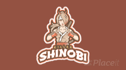 Animated Gaming Logo Maker Featuring a Shinobi 2619u-2893a